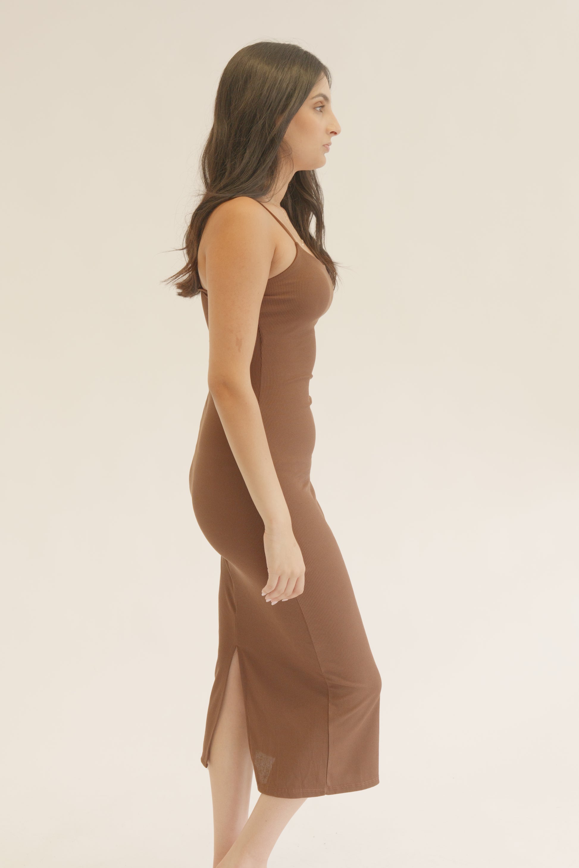 Brown Body sculpt Maxi Dress