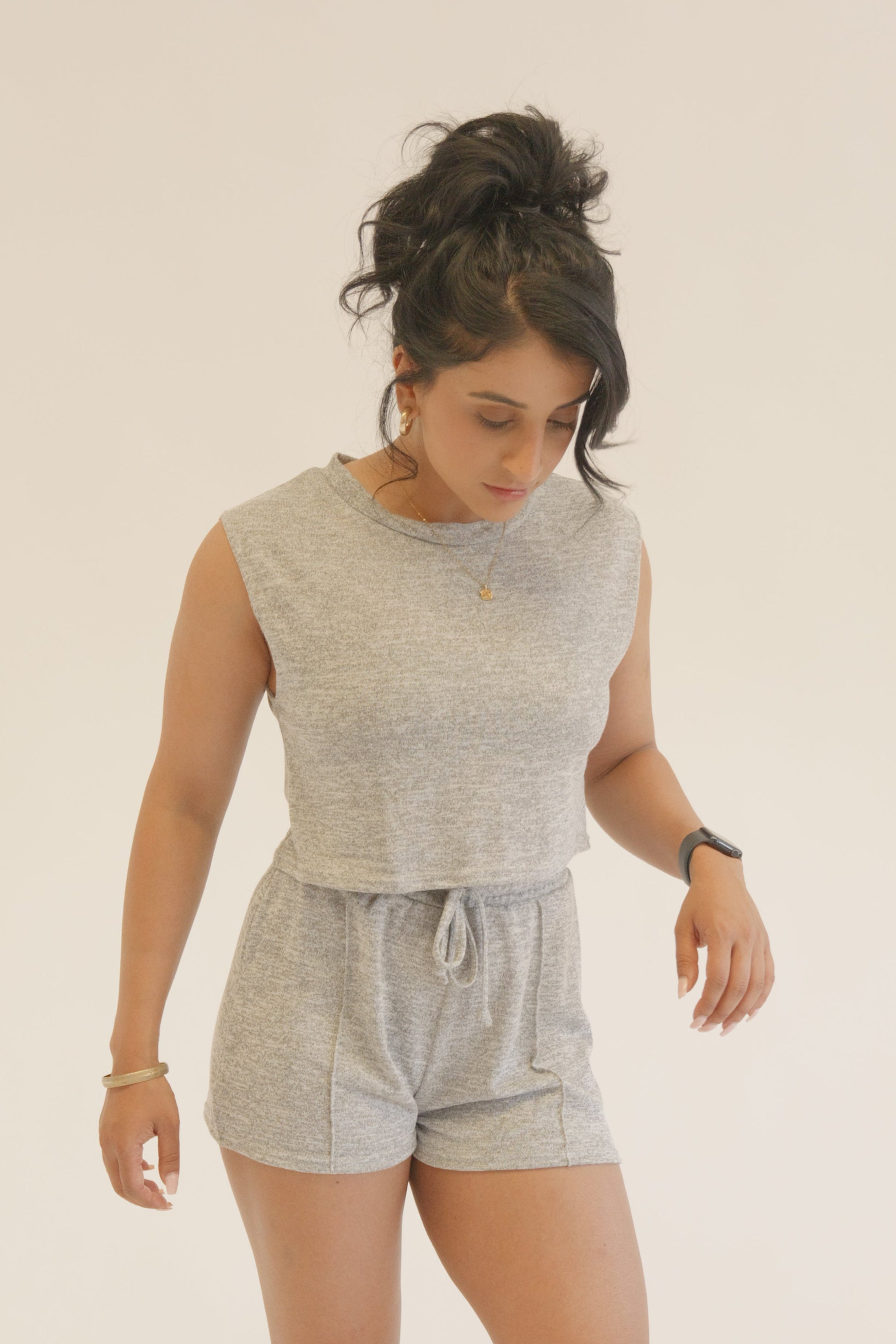 Crop box vest co -ord
