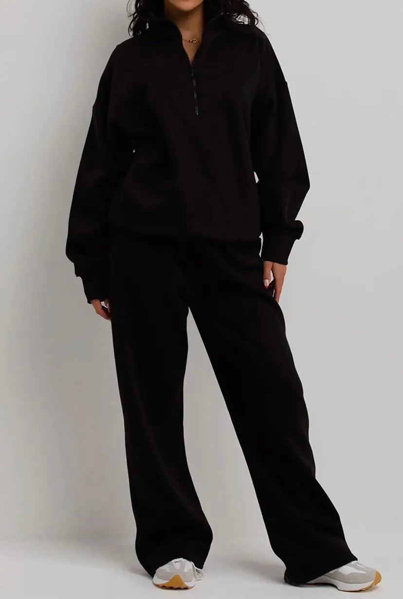 Half zip sweater tracksuits