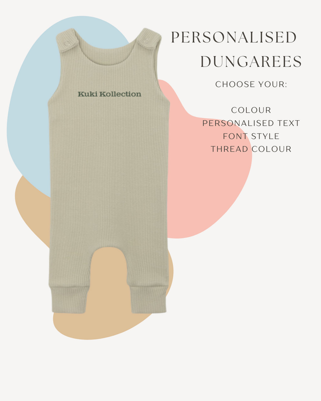 Kuki kids:  Personalise Baby Gift Dungarees Romper