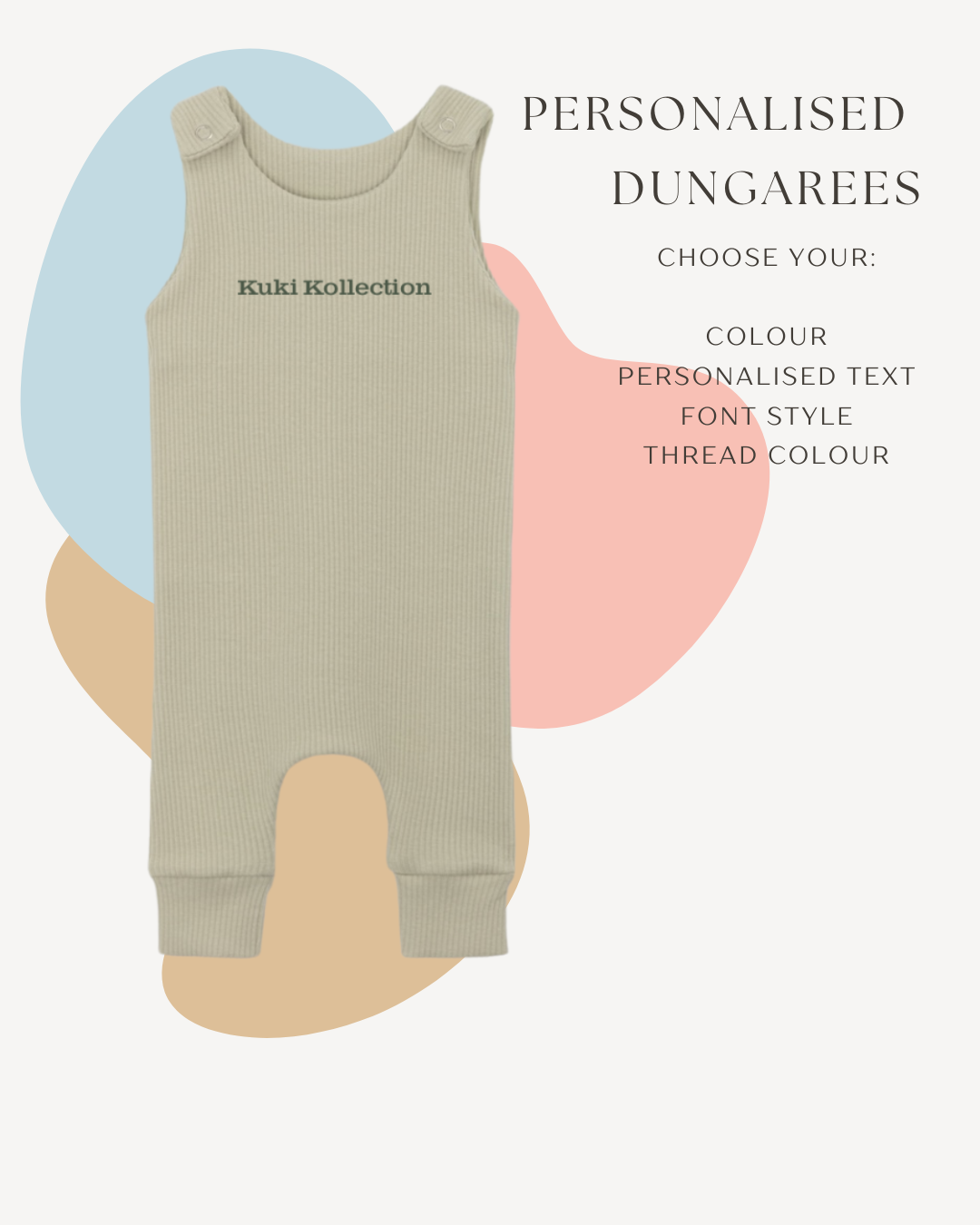 Kuki kids:  Personalise Baby Gift Dungarees Romper