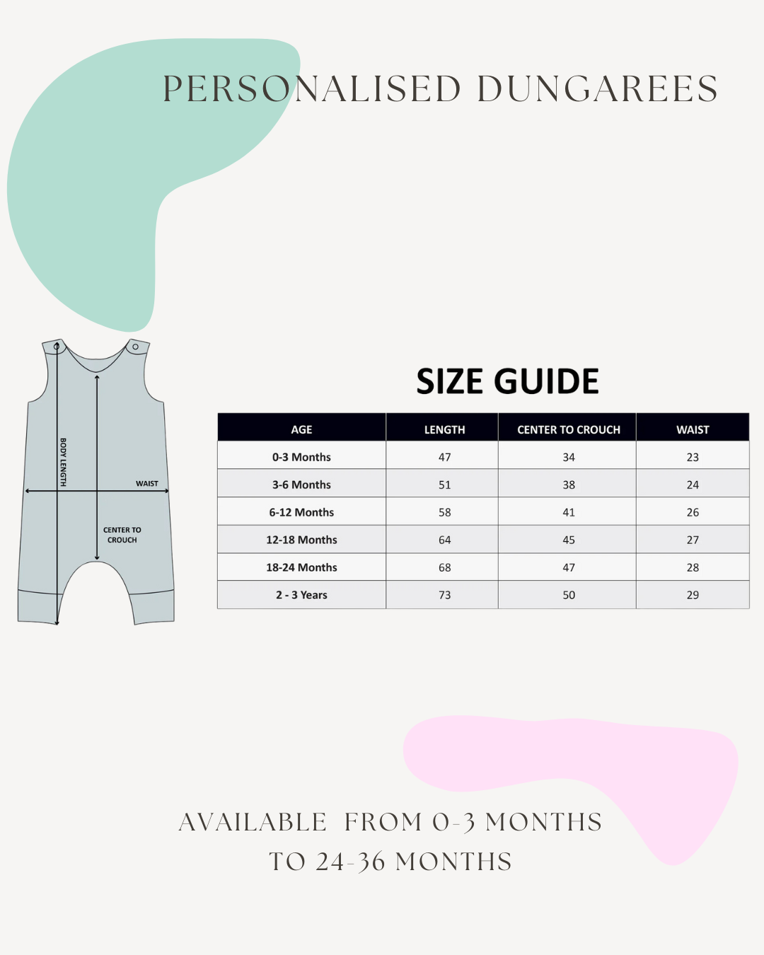 Kuki kids:  Personalise Baby Gift Dungarees Romper