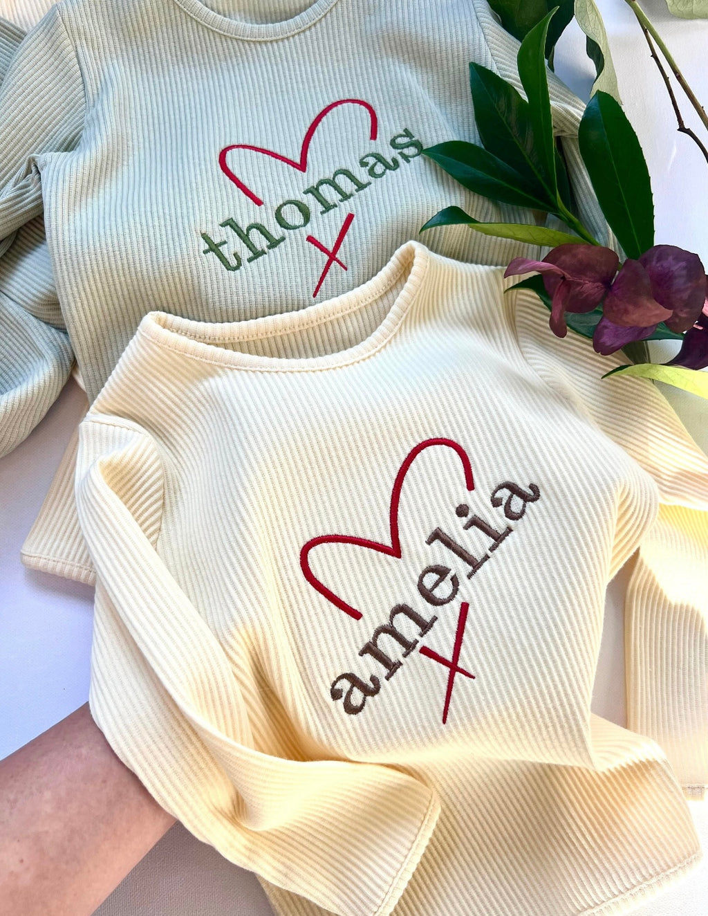 Kuki kids : Personalized Heart Lounge Set: Embroidered Kids'
Cotton Loungewear