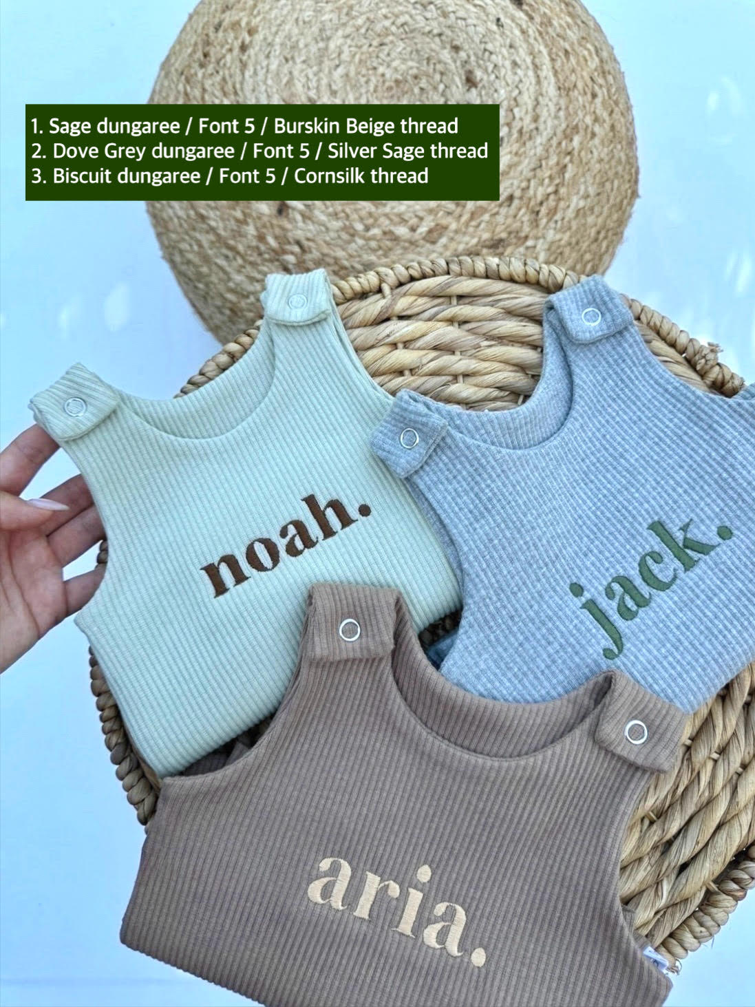 Kuki kids:  Personalise Baby Gift Dungarees Romper