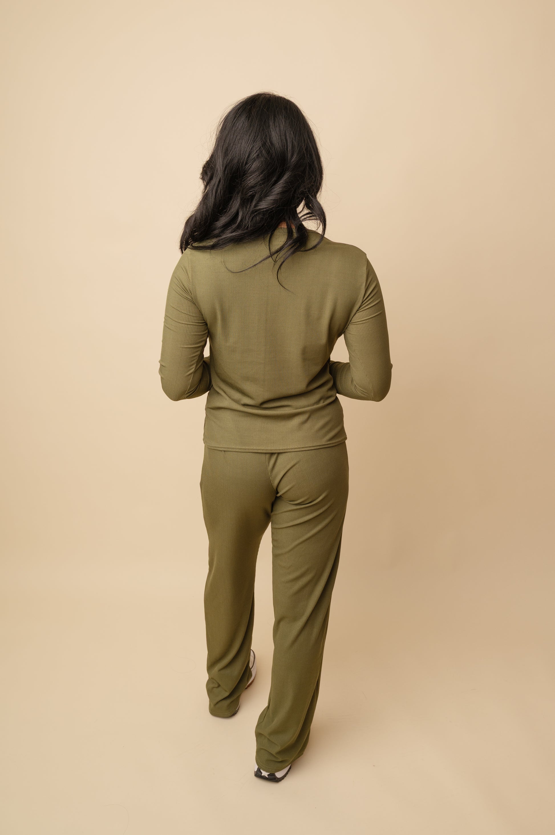 Ribbed cardigan & trousers