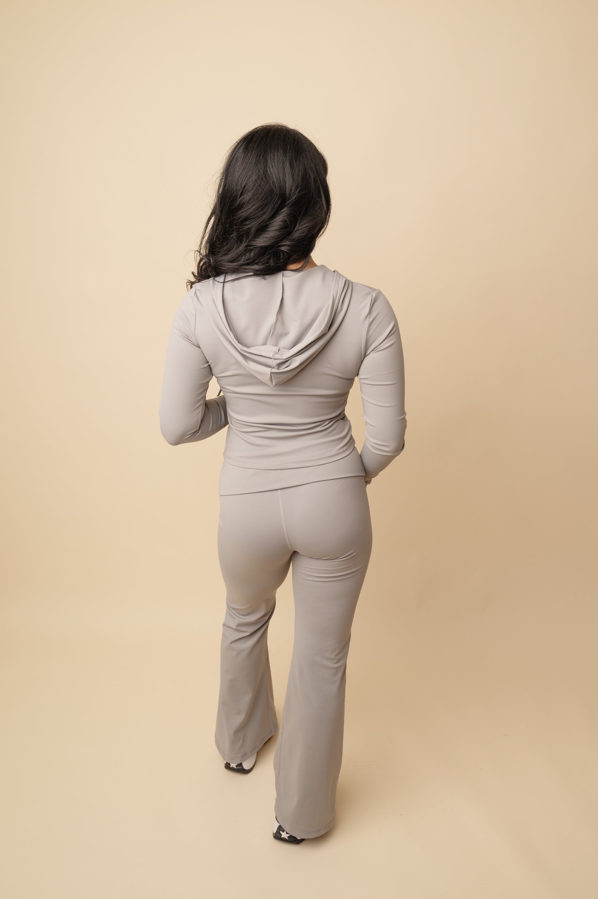The active leisure hooded jacket with flare jogger set