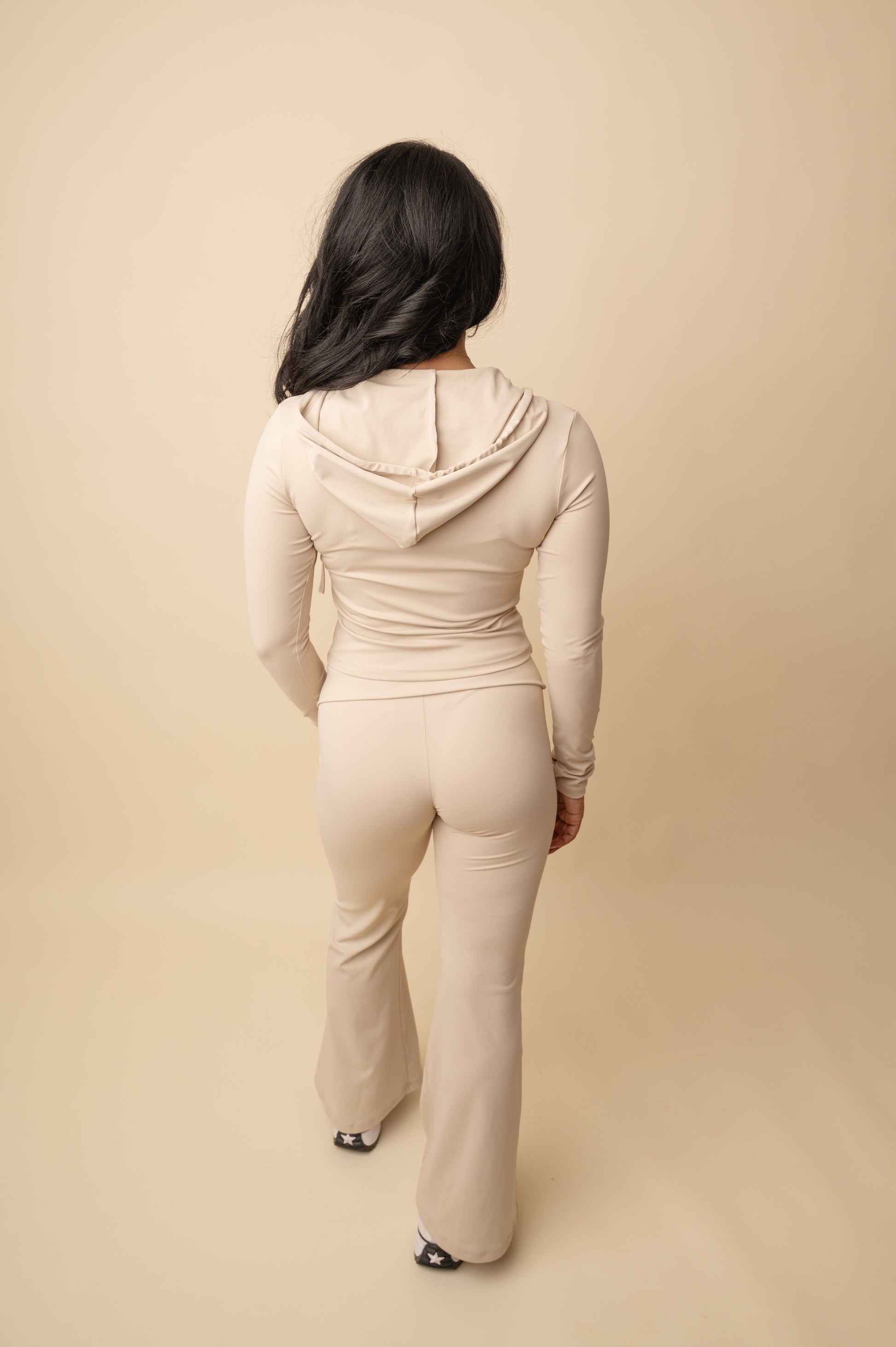 The active leisure hooded jacket with flare jogger set