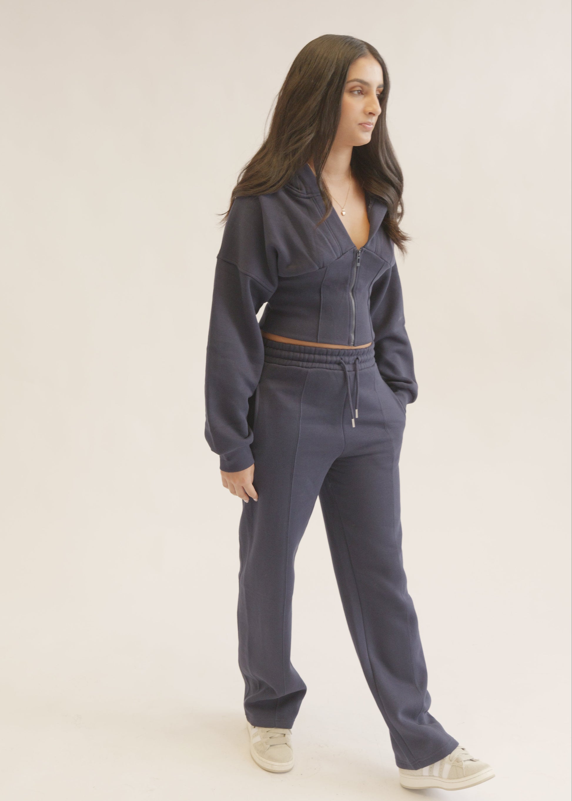Navy Hoodie & Joggers Tracksuit Co-Ord Set
