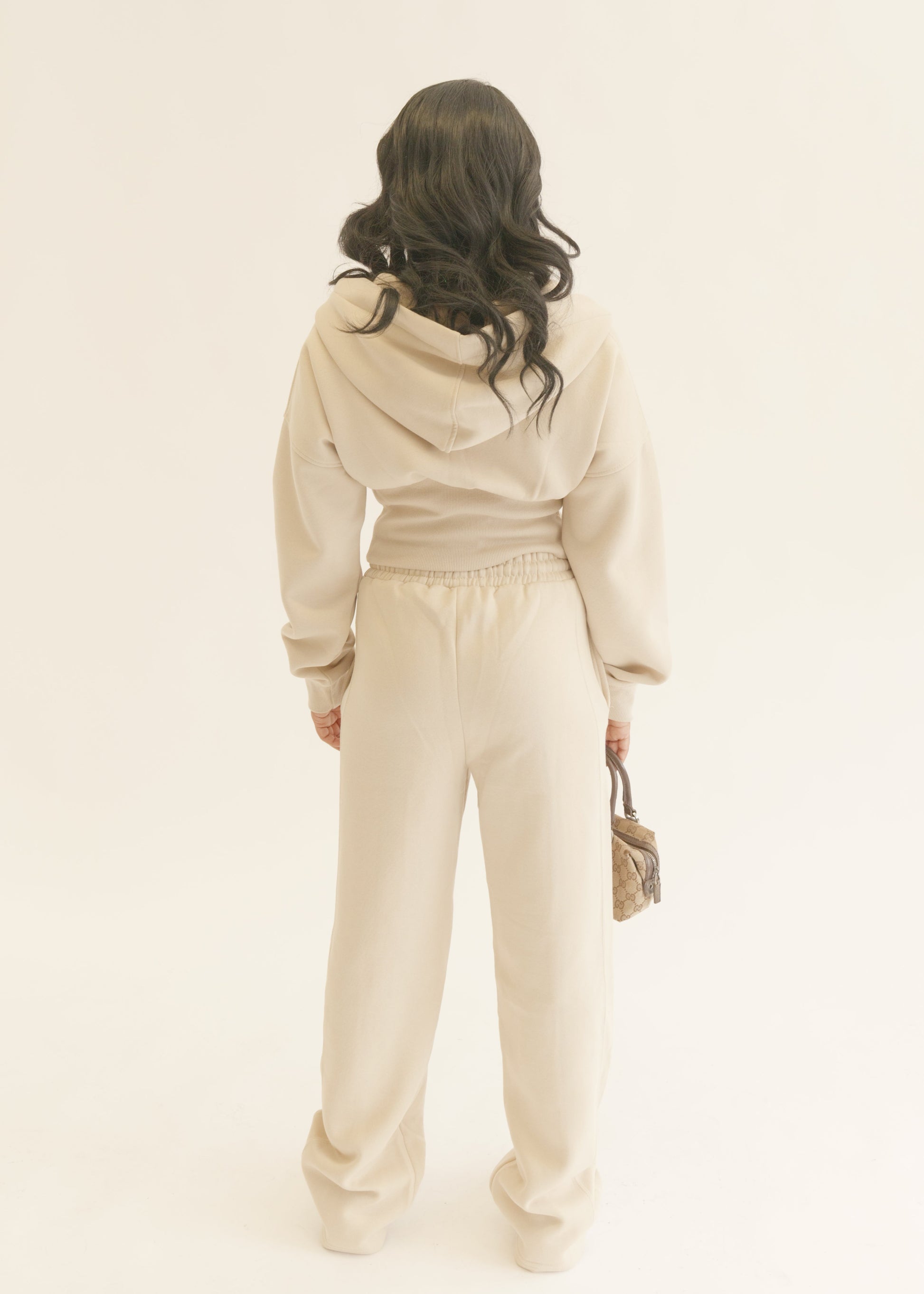 Oatmeal Corset Hoodie & Joggers Tracksuit Co-Ord Set