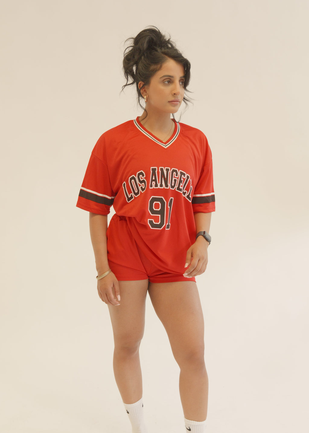 Red Los Angeles Football Jersey T-Shirt & Shorts Co-Ord Set