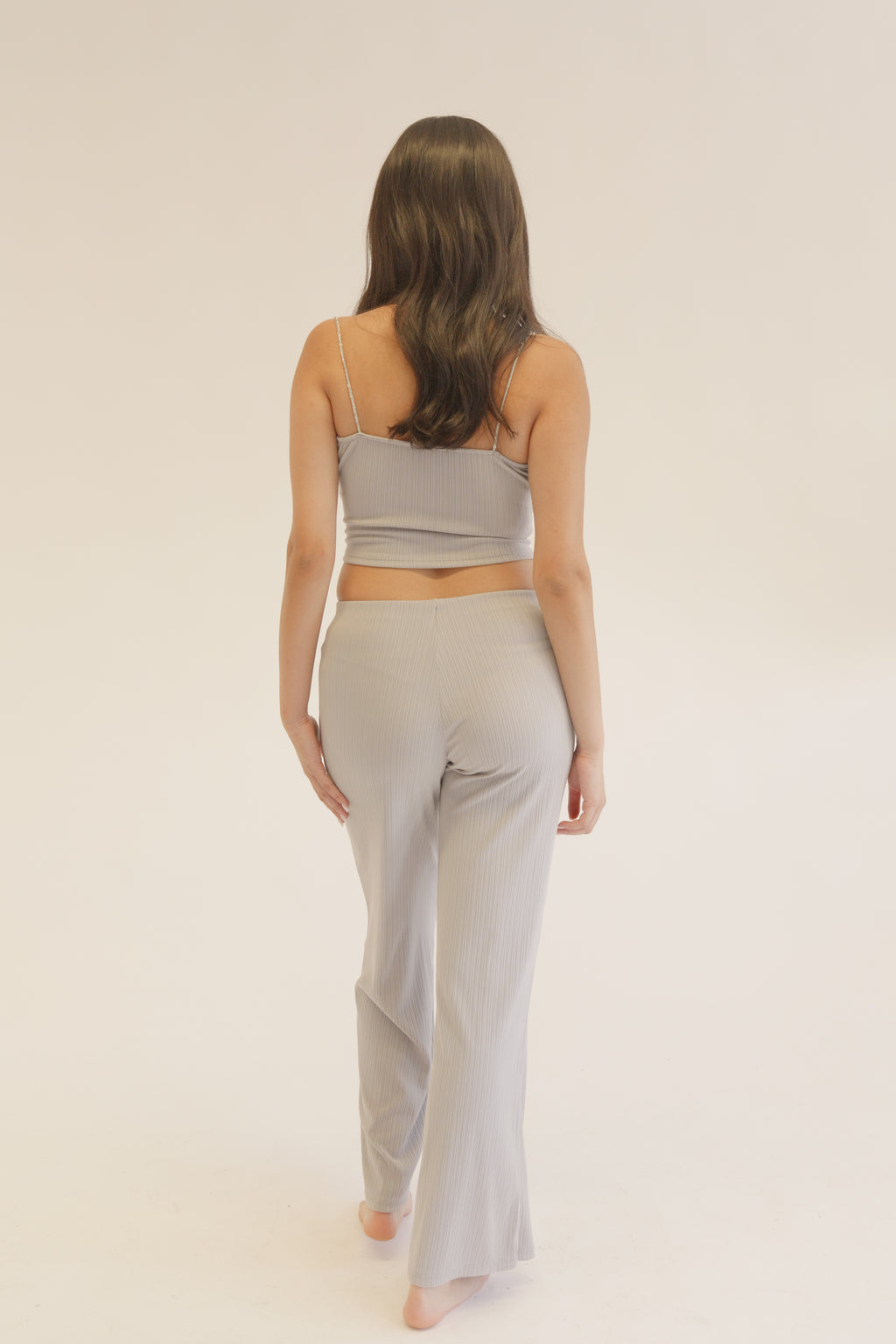 Grey Plissé Chain Strap Co-Ord Set