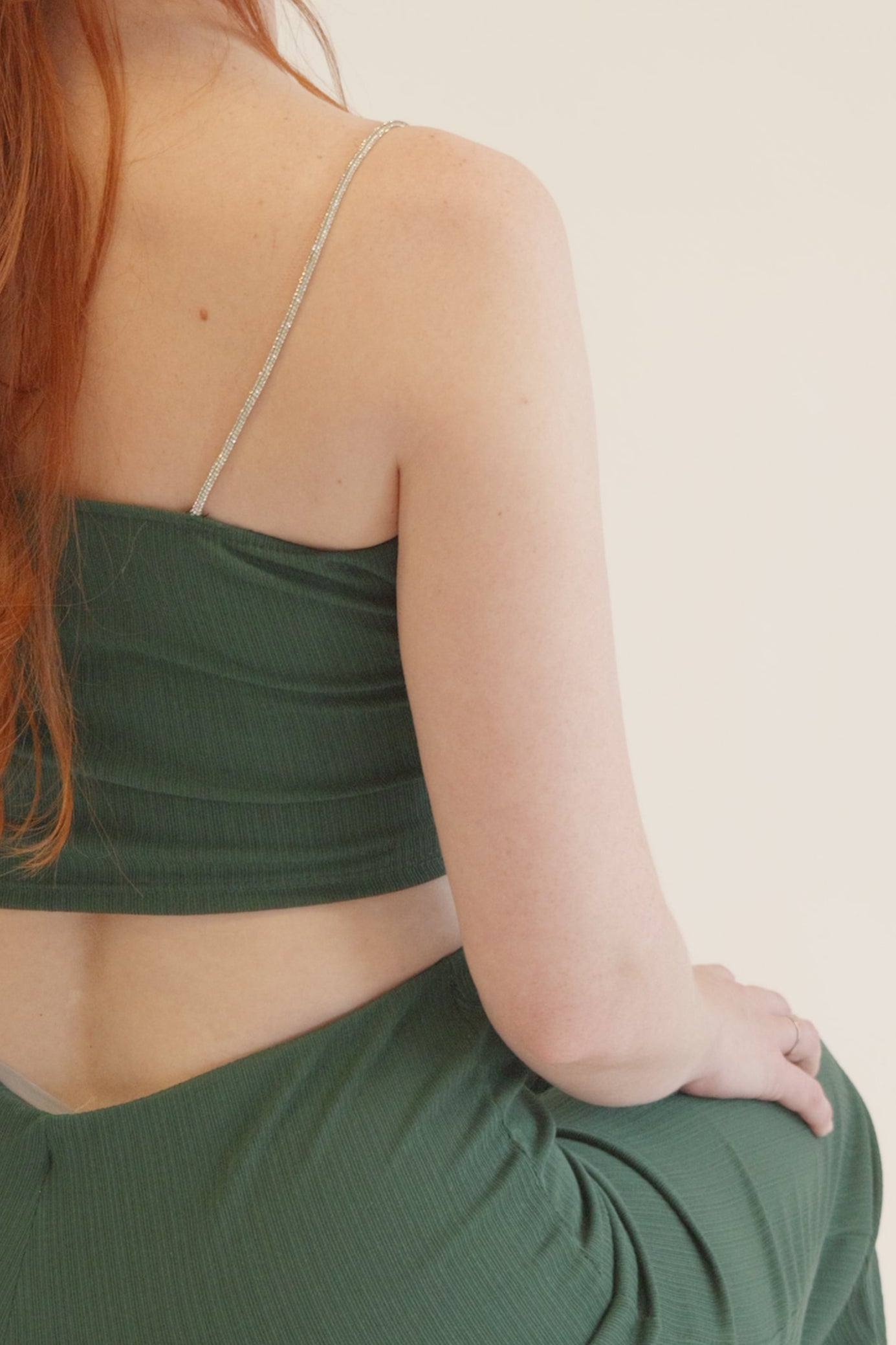 Green Plissé Chain Strap Co-Ord Set